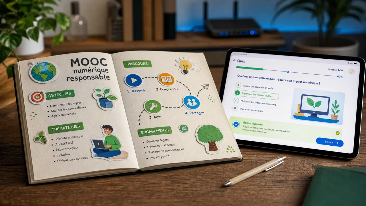 Formation numérique responsable : MOOC, certificat et formats sur écran