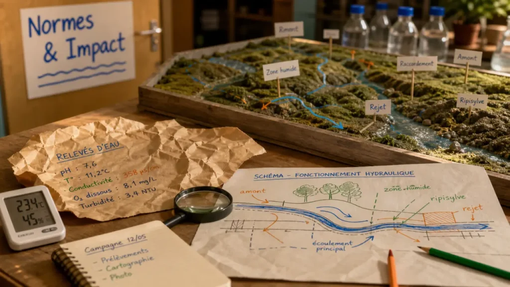 Ingénierie en environnement : relevés d’eau et schéma d’étude de terrain