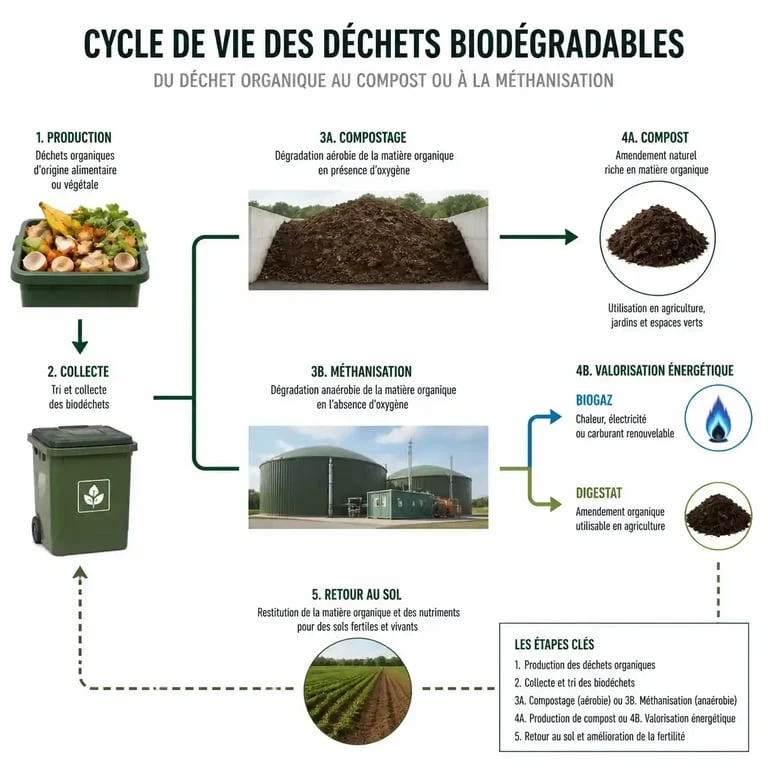 Cycle de vie et valorisation des déchets biodégradables