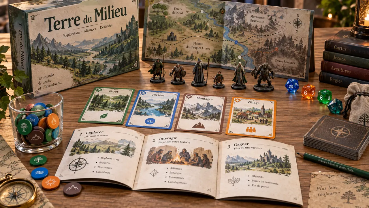 Jeu de société Le Seigneur des Anneaux : duel, coopération ou campagne sur table de jeu