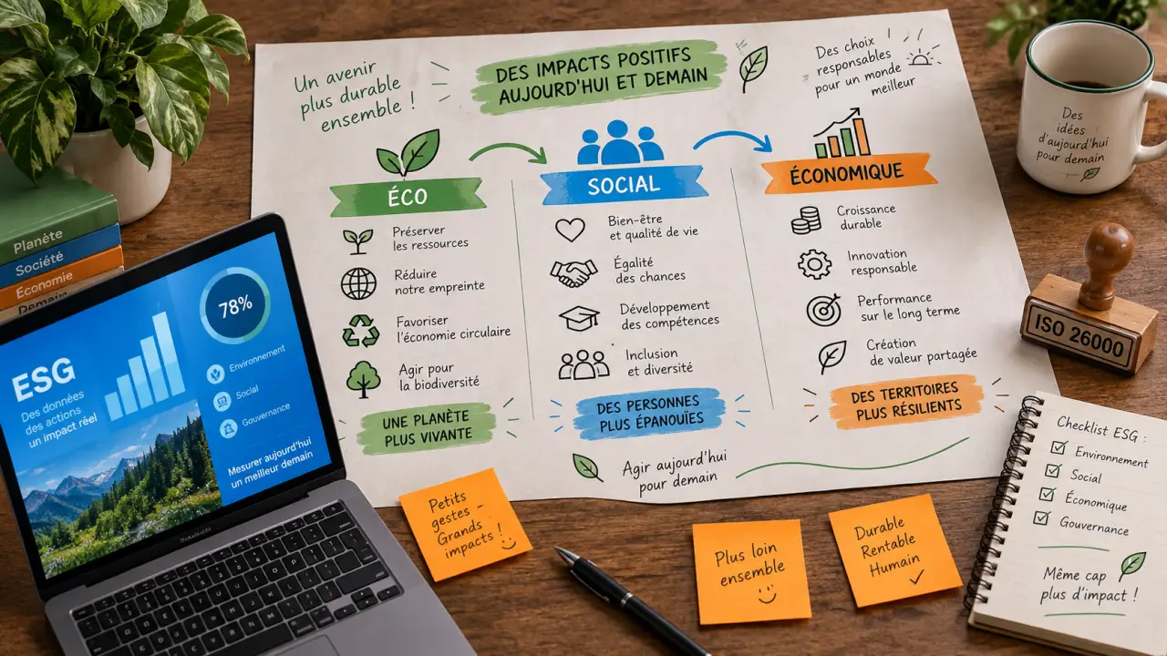 Quels sont les 3 piliers de la RSE : économie, social, environnement