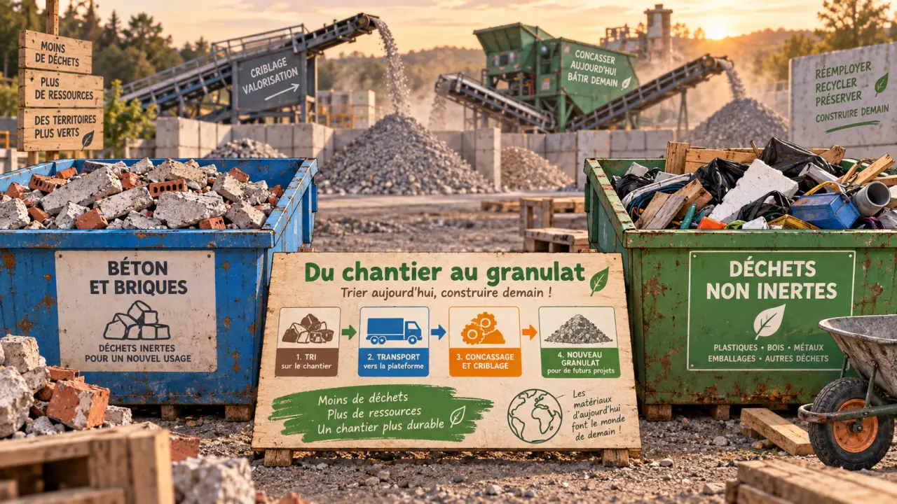 Recyclage des gravats : séparation du plâtre pour éviter le déclassement