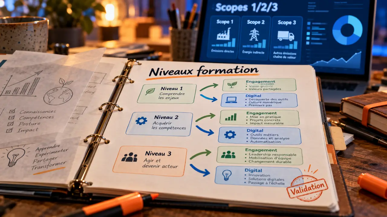 Formation bilan carbone : niveaux de formation, scopes 1 2 3