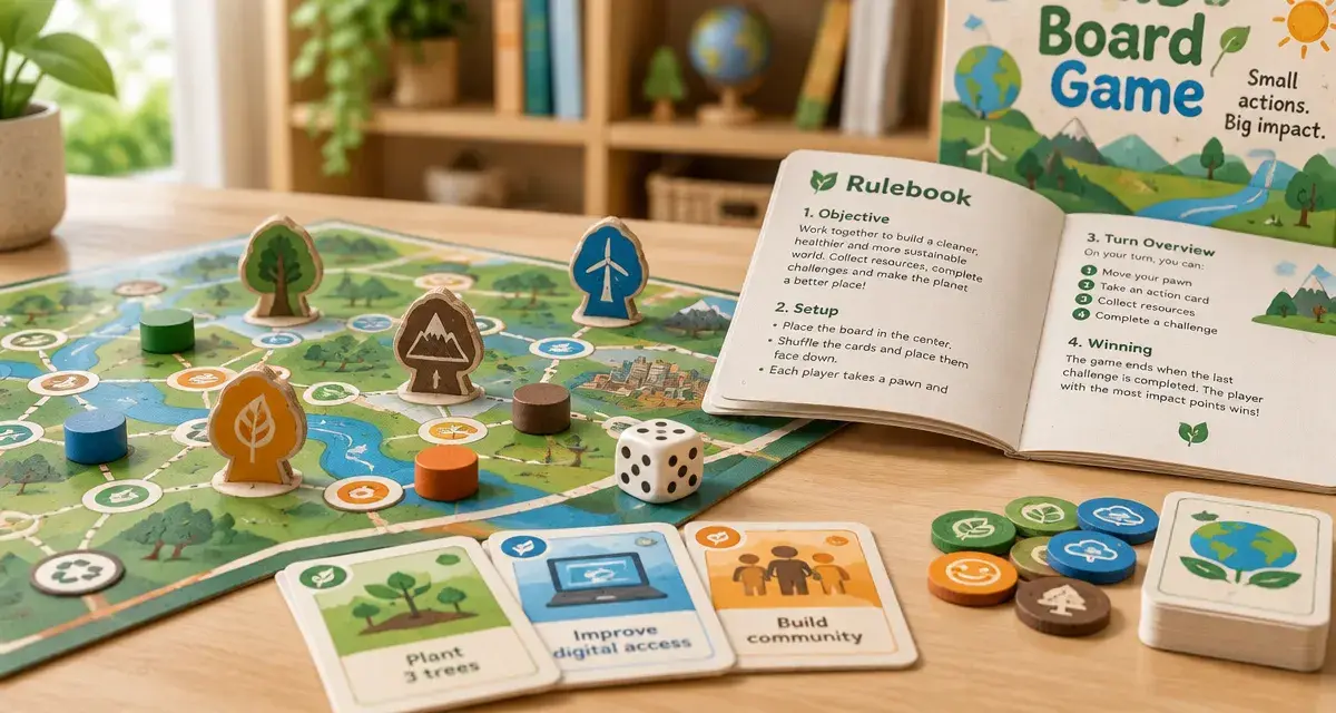 Jeu de société anglais : règle en VO et cartes sur table