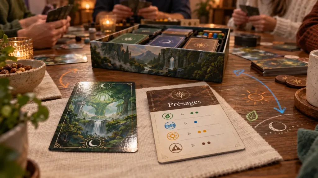 Présages jeu de société à 4-6 joueurs, gagner un pli ne suffit pas