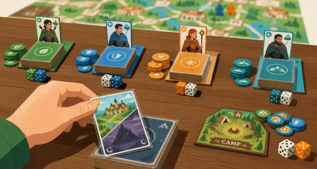 Slay the spire jeu de société : cartes et deckbuilding coop en jeu réel
